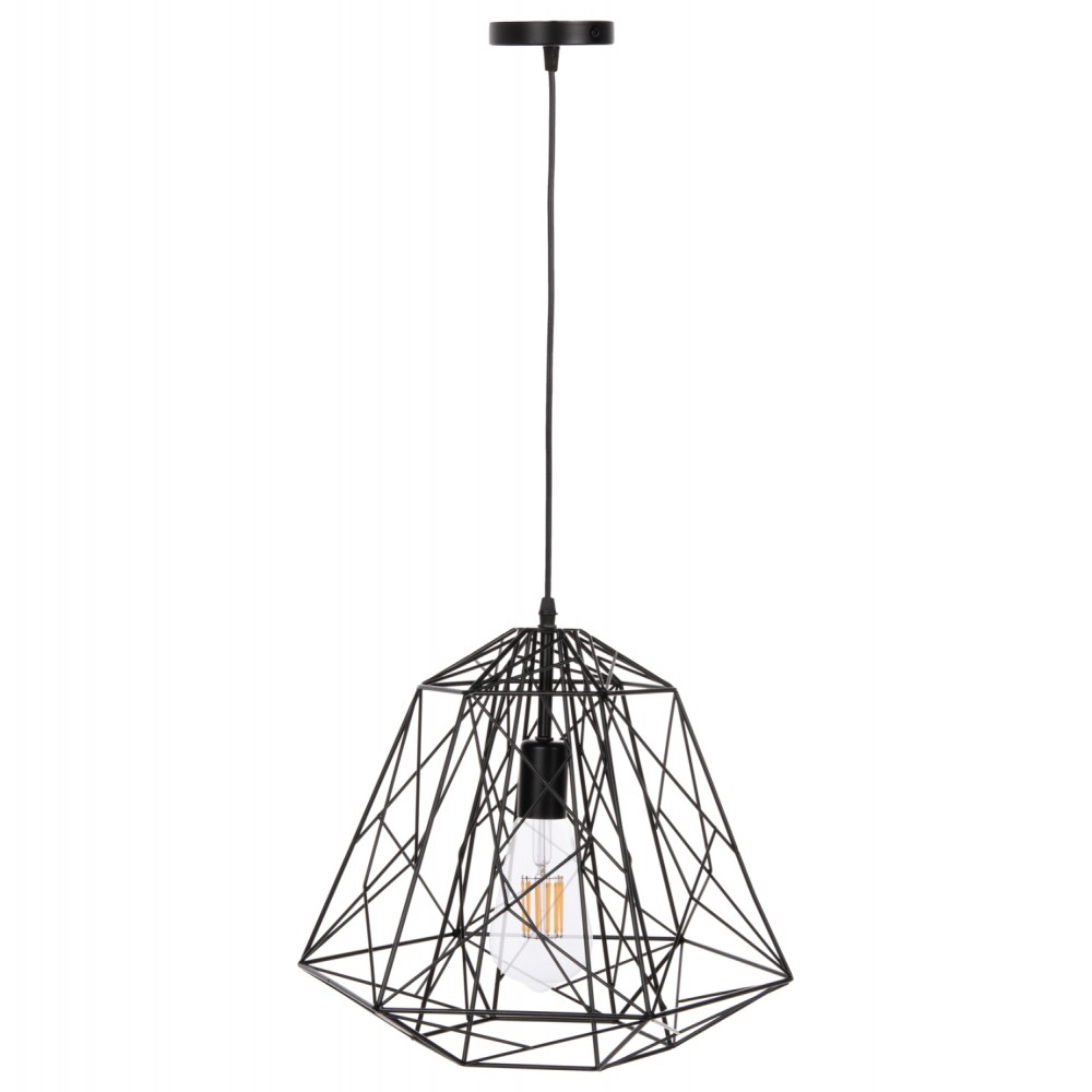 Φωτιστικό οροφής μονόφωτο από μέταλλο σε χρώμα μαύρο 39x34x130