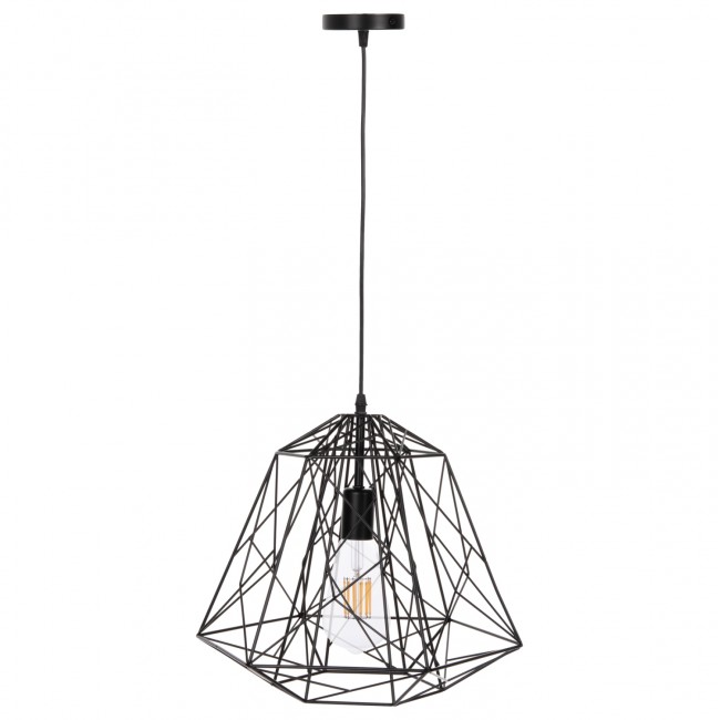 Φωτιστικό οροφής μονόφωτο από μέταλλο σε χρώμα μαύρο 39x34x130