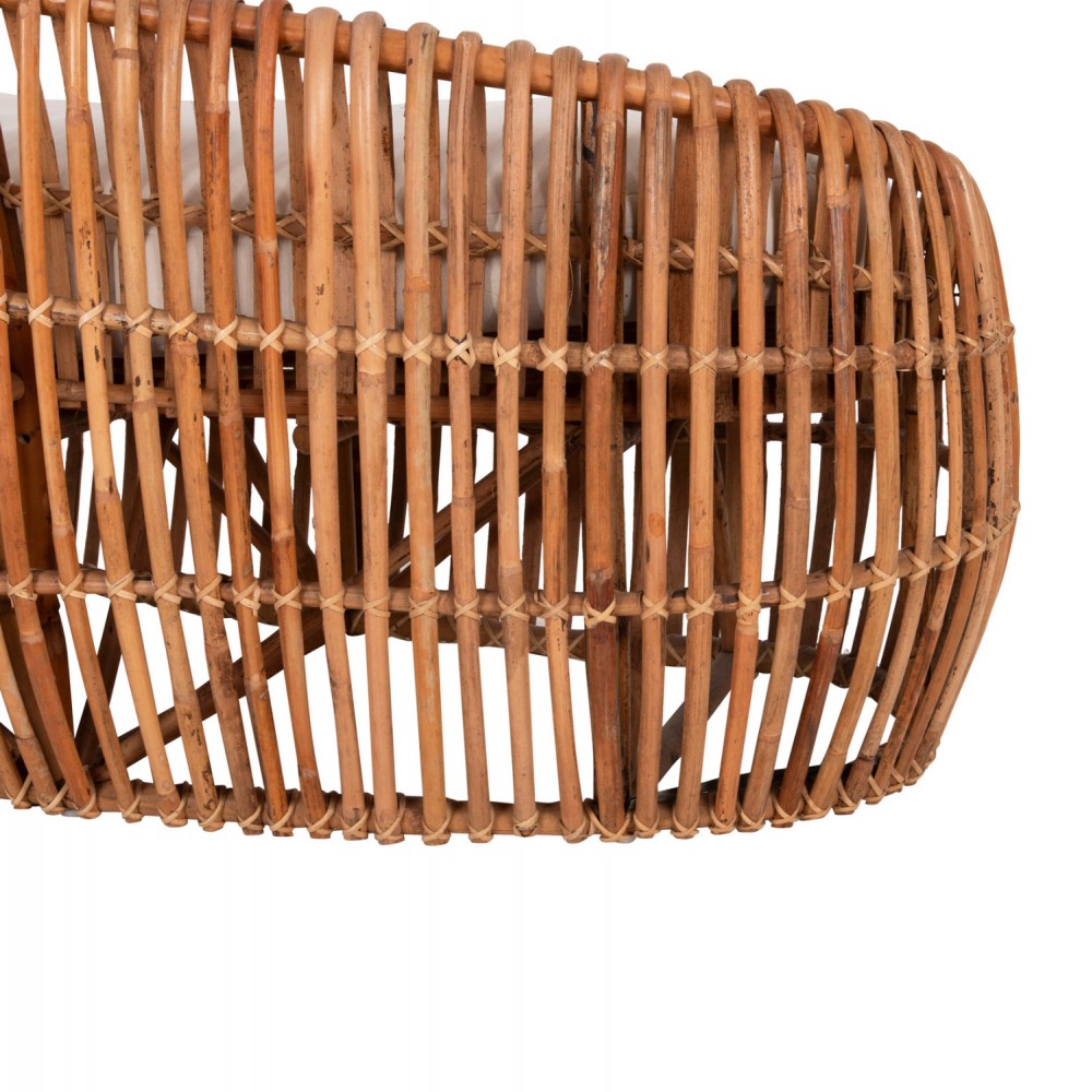 Καναπές εξωτερικού χώρου "LANTRY" από ραττάν σε φυσικό/λευκό χρώμα 215x60x78