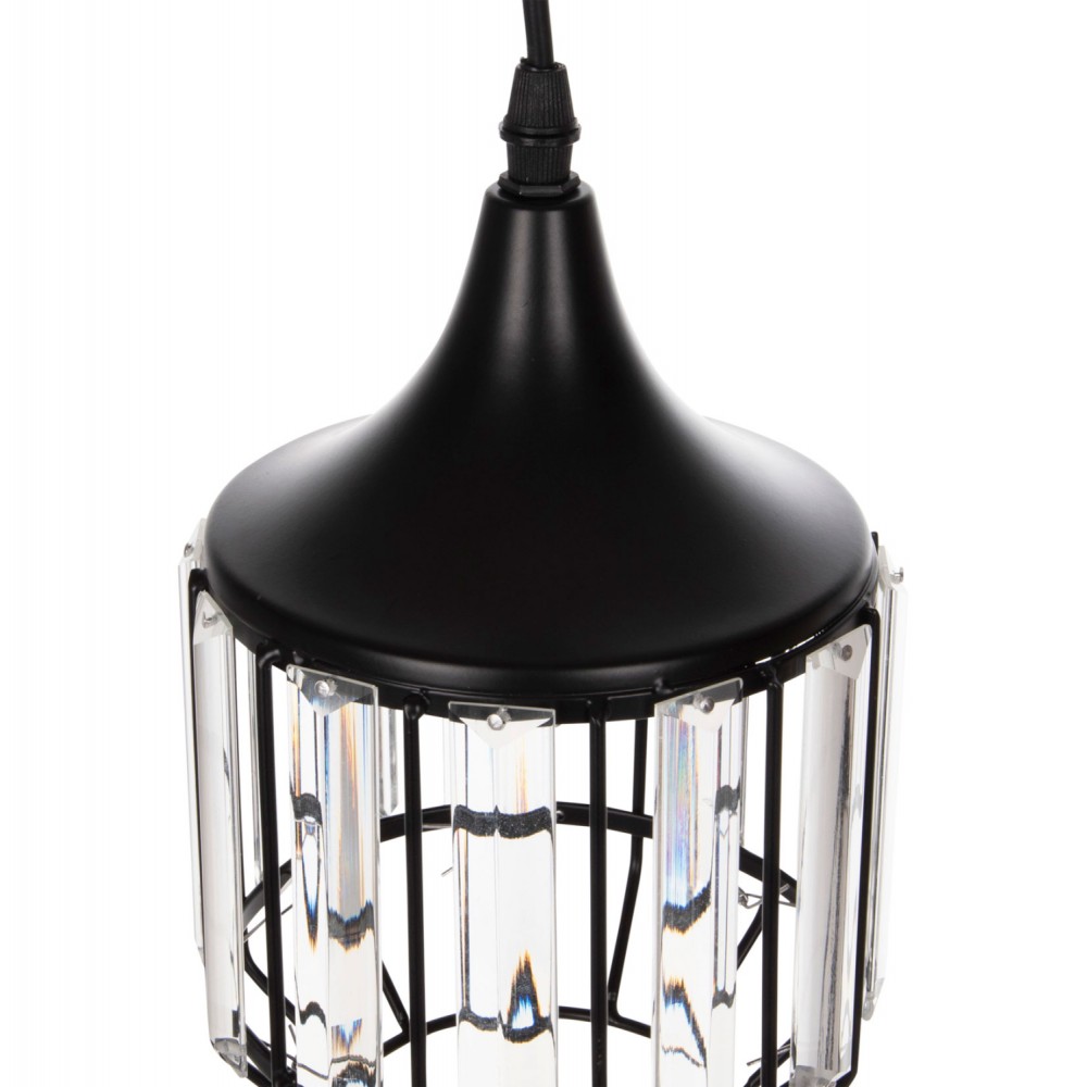 Φωτιστικό οροφής τρίφωτο από μέταλλο σε χρώμα μαύρο Φ14x123