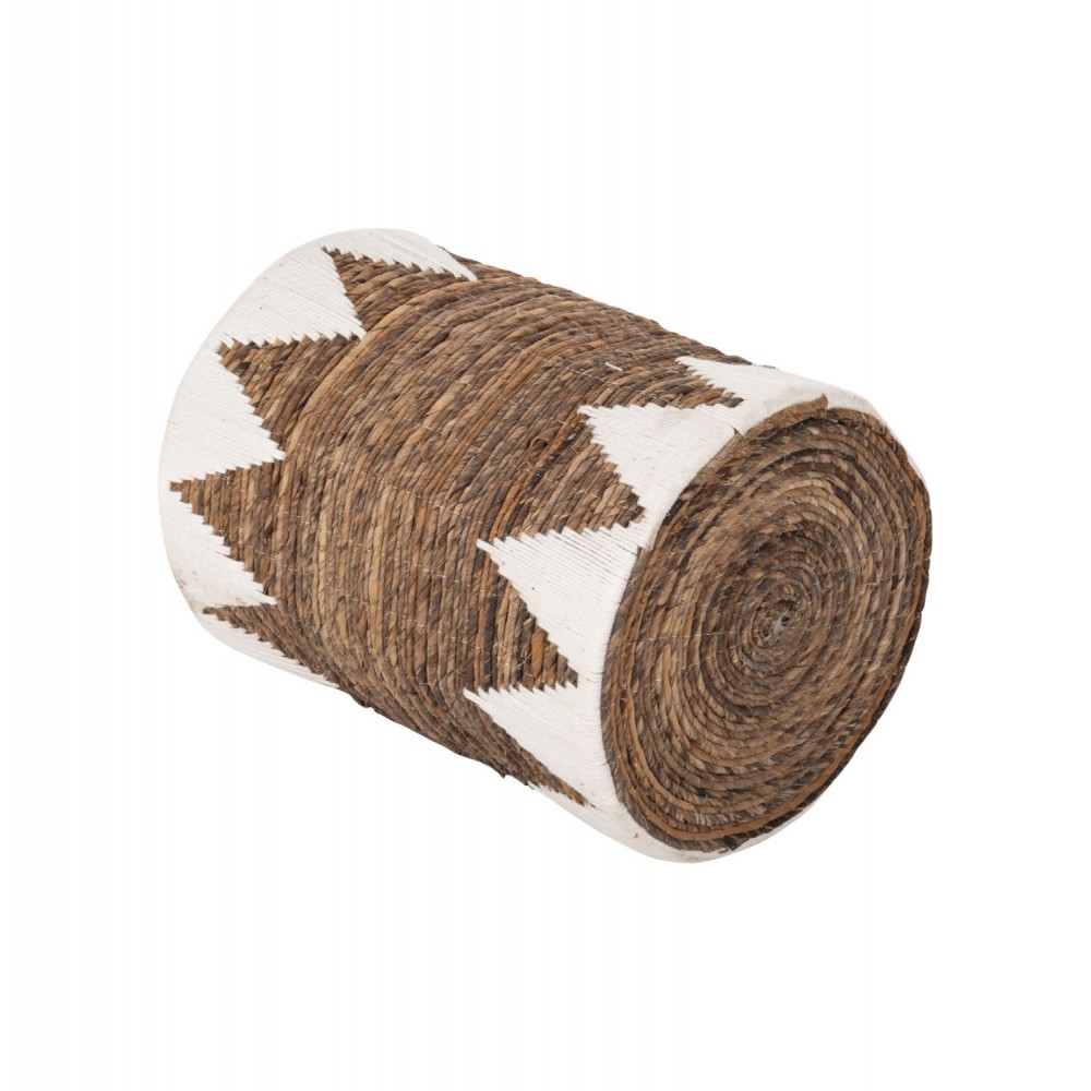 Σετ καλάθια "3τμχ από ψάθα σε χρώμα φυσικό/λευκό Φ42x56