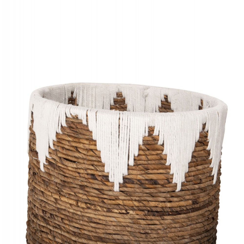 Σετ καλάθια "3τμχ από ψάθα σε χρώμα φυσικό/λευκό Φ42x56