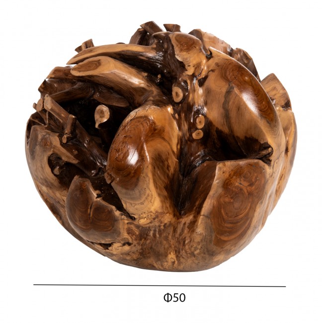 Διακοσμητικό δαπέδου "CLEM" από ξύλο σε φυσικό χρώμα Φ50