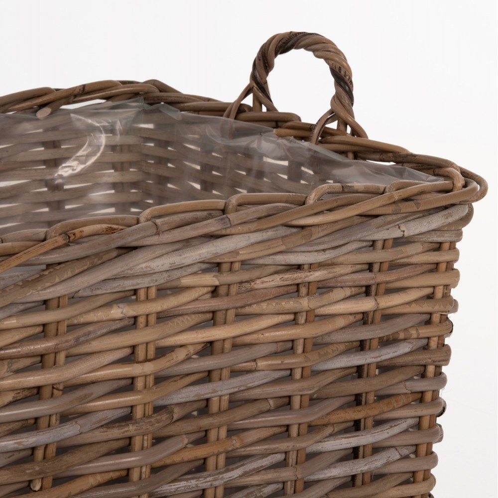 Σετ καλάθια 4τμχ από rattan σε χρώμα γκρι 52x52x50-57