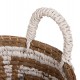 Σετ καλάθια 2τμχ από ψάθα σε χρώμα φυσικό/λευκό Φ36x32-40