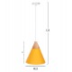 Φωτιστικό οροφής μονόφωτο από μέταλλο σε χρώμα κίτρινο Φ25x125