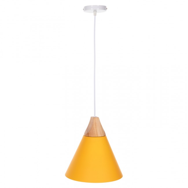 Φωτιστικό οροφής μονόφωτο από μέταλλο σε χρώμα κίτρινο Φ25x125