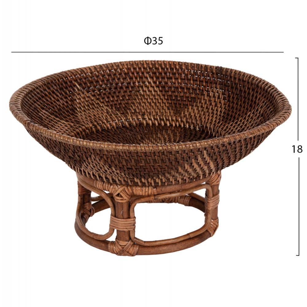 Επιτραπέζιο διακοσμητικό μπολ με βάση σε φυσικό χρώμα Φ35x18