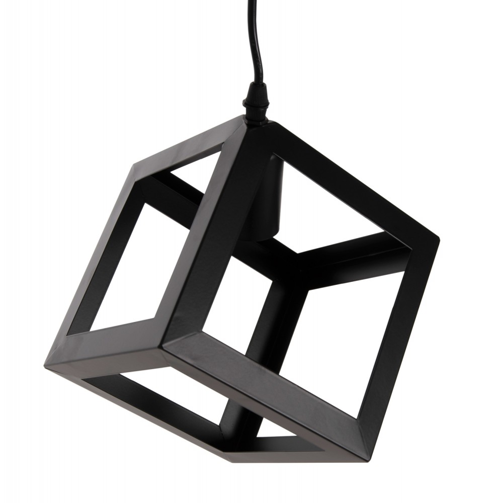 Φωτιστικό οροφής μονόφωτο από μέταλλο σε χρώμα μαύρο 16x16x132