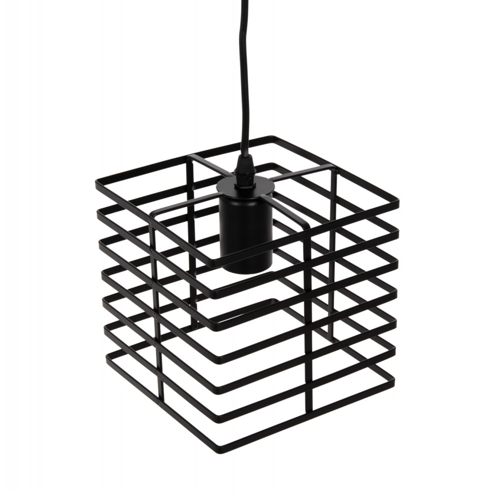 Φωτιστικό οροφής μονόφωτο από μέταλλο σε χρώμα μαύρο 16x16x124