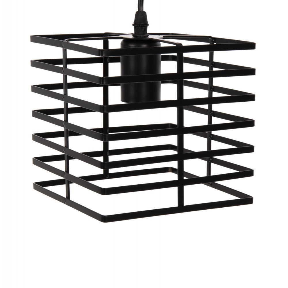 Φωτιστικό οροφής μονόφωτο από μέταλλο σε χρώμα μαύρο 16x16x124