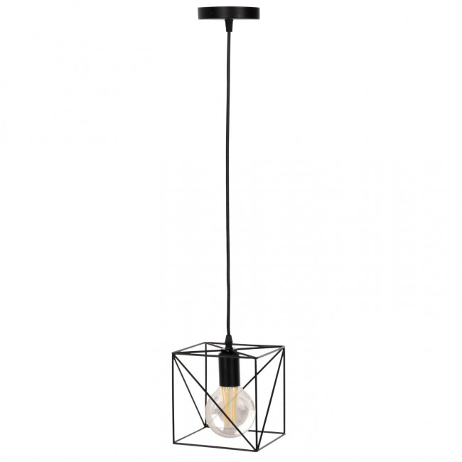 Φωτιστικό οροφής μονόφωτο από μέταλλο σε χρώμα μαύρο 16x16x123