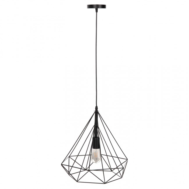 Φωτιστικό οροφής μονόφωτο από μέταλλο σε χρώμα μαύρο 25x22x123