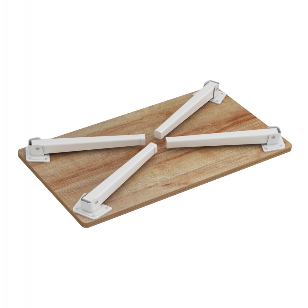 Βοηθητικό τραπέζι "BRITTA" πτυσσόμενο σε χρώμα φυσικό/λευκό 60x34x29