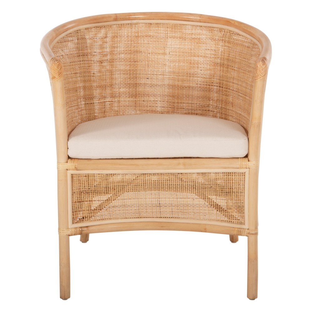 Πολυθρόνα "APRON" από ραττάν σε φυσικό/λευκό χρώμα 75x70x85