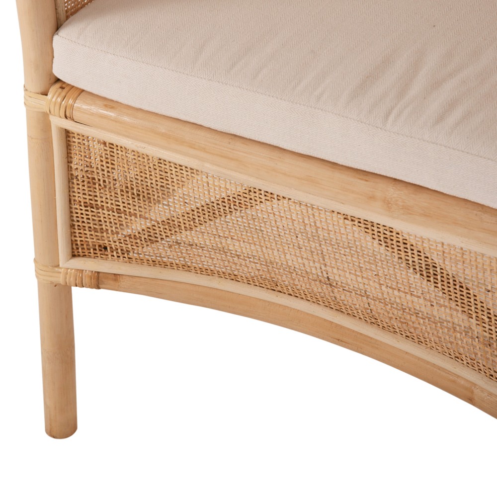 Πολυθρόνα "APRON" από ραττάν σε φυσικό/λευκό χρώμα 75x70x85