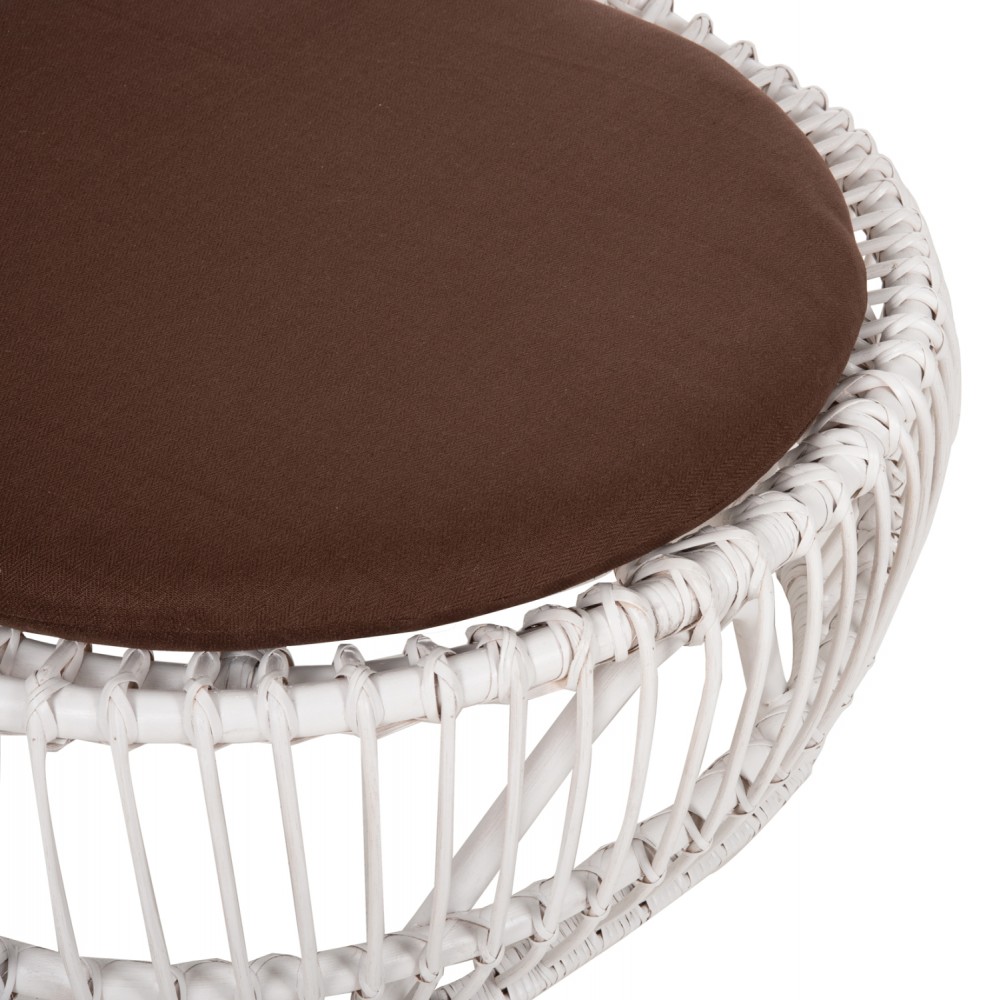 Πολυθρόνα "ENTROPY" από ραττάν σε λευκό/καφέ χρώμα 80x97x85