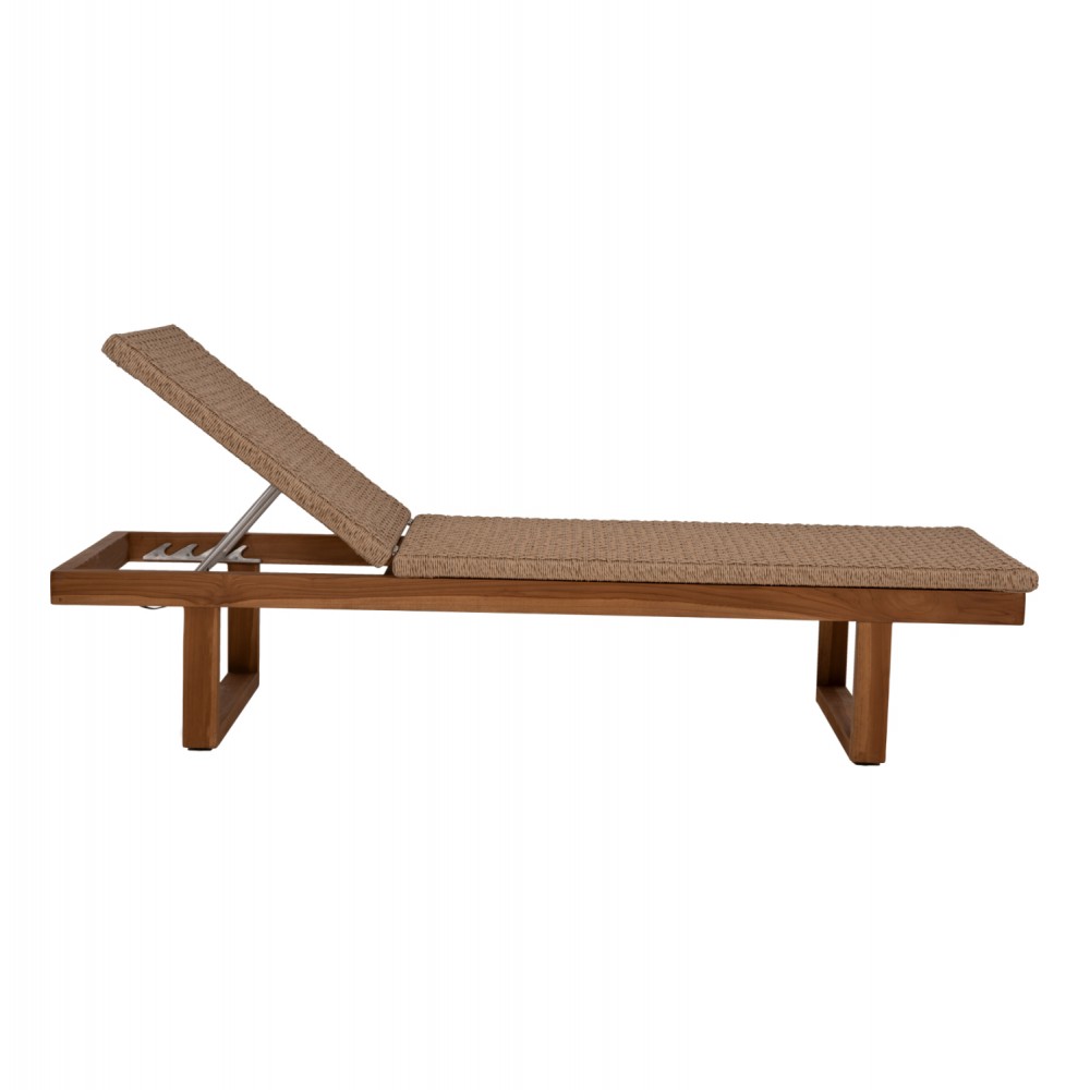 Ξαπλώστρα επαγγελματική "PATRON" από ξύλο/σχοινί σε χρώμα φυσικό/μπεζ 191x65x86