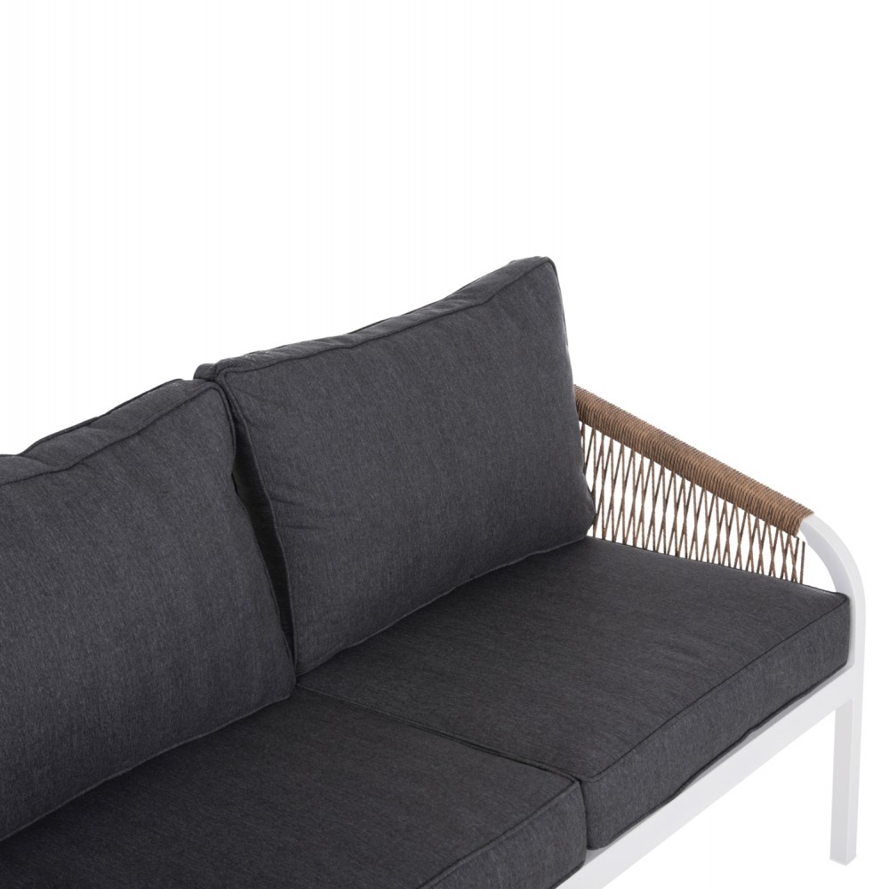 Σετ εξωτερικού χώρου "MAERLY" από αλουμίνιο σε λευκό/ανθρακί χρώμα 188.5x73x86