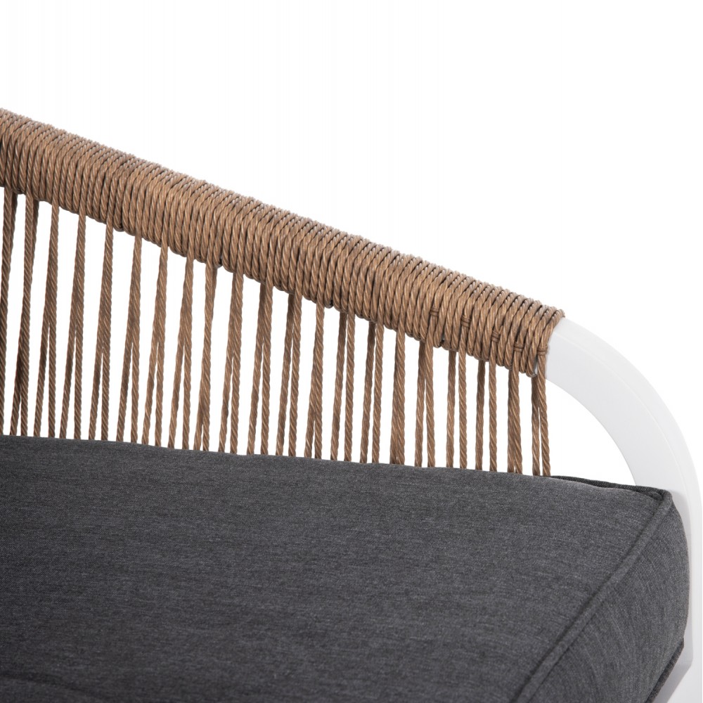 Σετ εξωτερικού χώρου "MAERLY" από αλουμίνιο σε λευκό/ανθρακί χρώμα 188.5x73x86