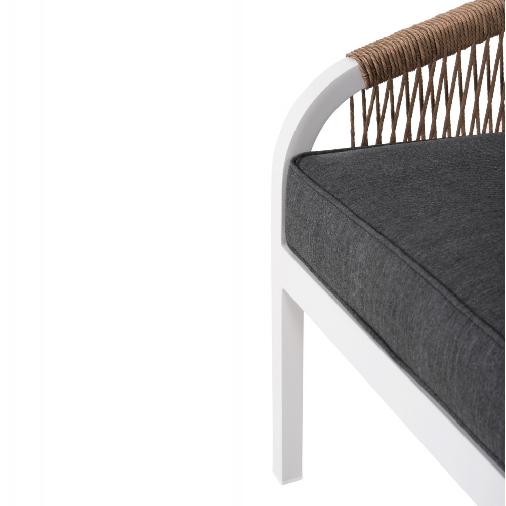 Σετ εξωτερικού χώρου "MAERLY" από αλουμίνιο σε λευκό/ανθρακί χρώμα 188.5x73x86