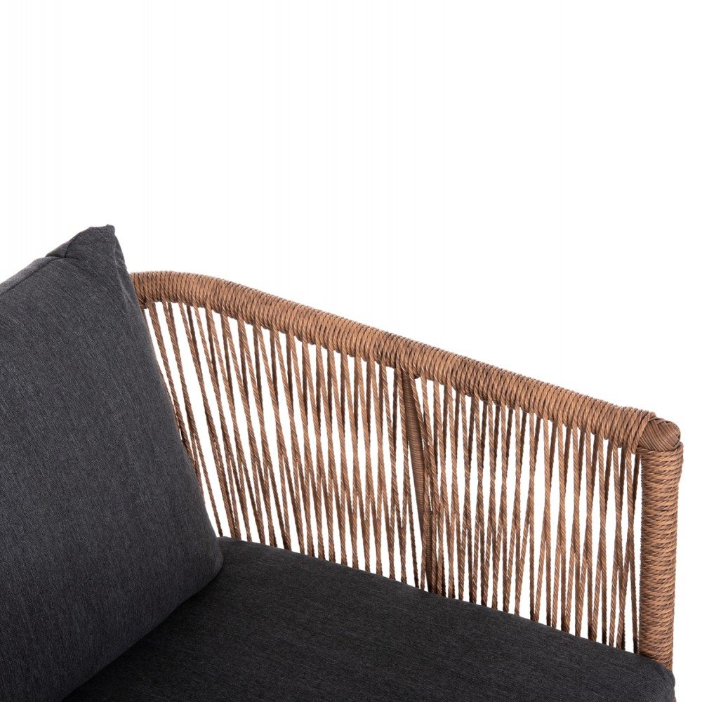 Σετ εξωτερικού χώρου "FREJA" από αλουμίνιο σε ανθρακί/μπεζ χρώμα 137x68x69-76