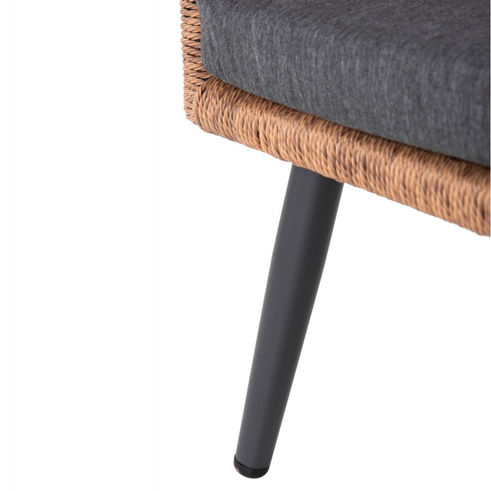 Σετ εξωτερικού χώρου "FREJA" από αλουμίνιο σε ανθρακί/μπεζ χρώμα 137x68x69-76