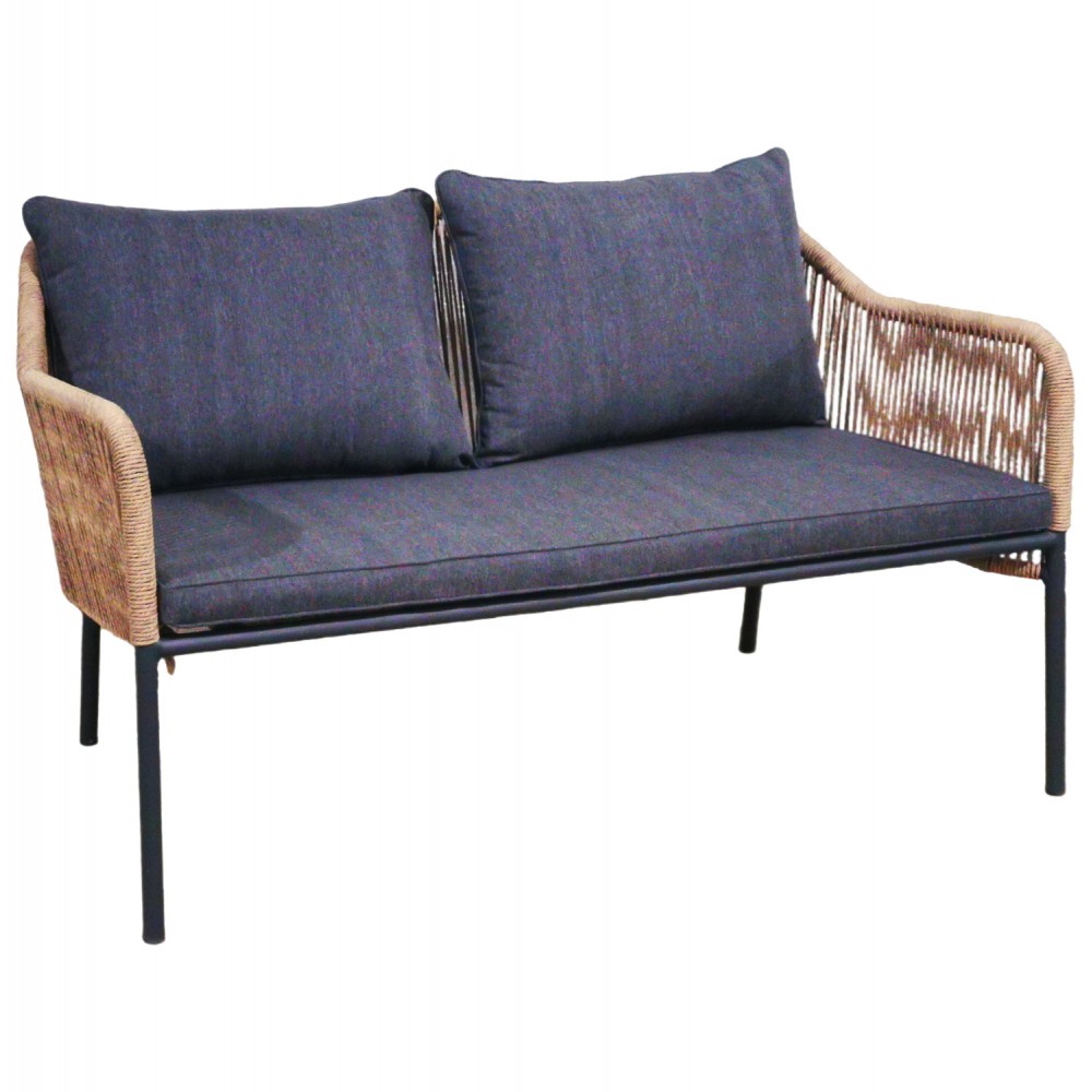 Καναπές "BAFFIN" από αλουμίνιο σε χρώμα ανθρακί/φυσικό 129x70x77