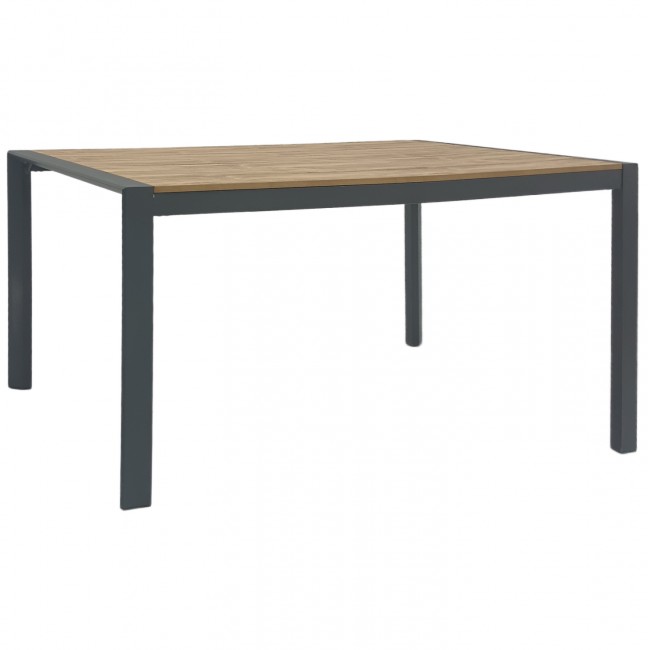 Τραπέζι "GOYA" από αλουμίνιο/polywood σε ανθρακί/φυσικό χρώμα 160x80x75