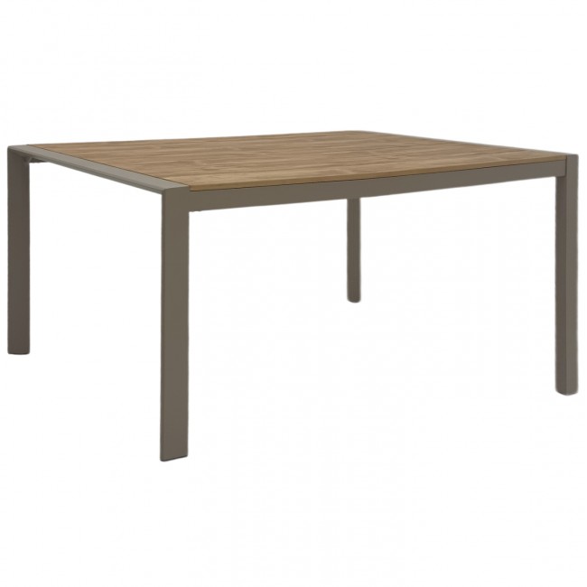 Τραπέζι "GOYA" από αλουμίνιο/polywood σε σαμπανί/φυσικό χρώμα 160x80x75