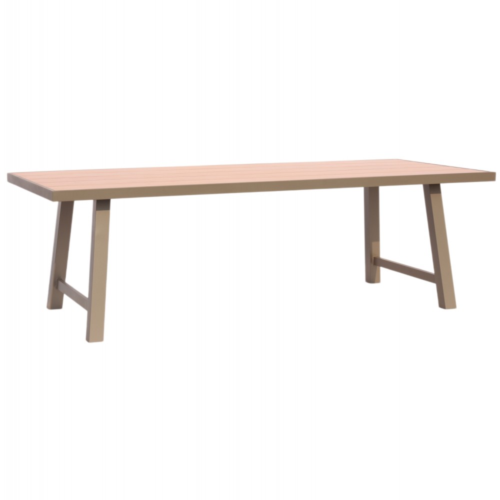 Τραπέζι "GOBAR" από αλουμίνιο σε μπεζ χρώμα 240x105x75