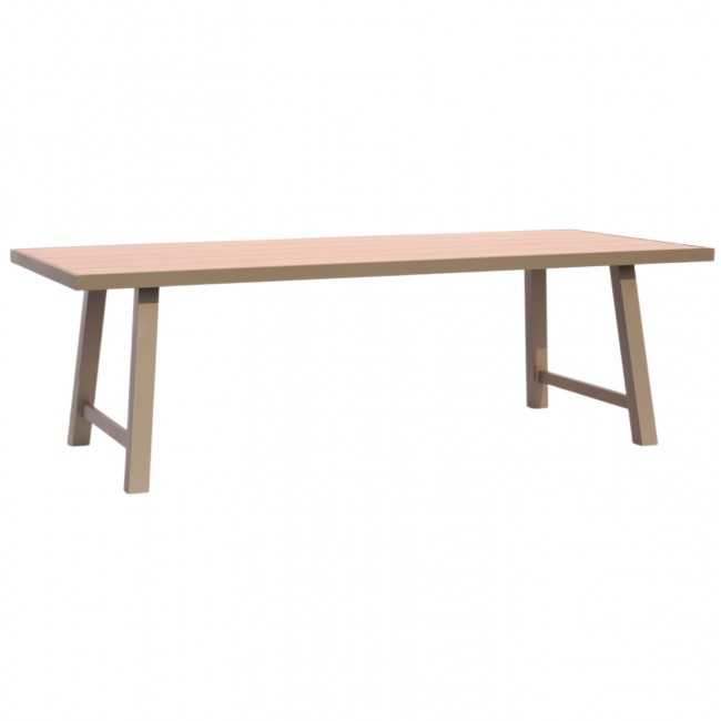 Τραπέζι "GOBAR" από αλουμίνιο σε μπεζ χρώμα 240x105x75