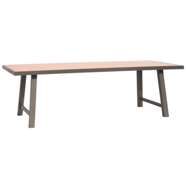Τραπέζι "GOBAR" από αλουμίνιο σε ανθρακί/μπεζ χρώμα 240x105x75