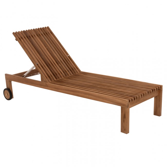 Ξαπλώστρα επαγγελματική "LAGERTHA" από ξύλο σε χρώμα φυσικό 200x65x102