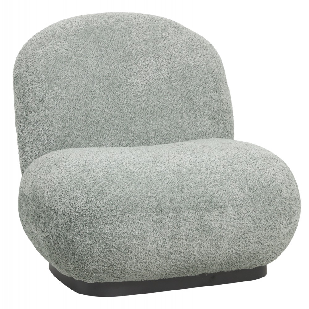 Πολυθρόνα "BEANY" από ύφασμα μπουκλέ σε χρώμα φυστκί 85x82x77