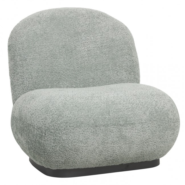 Πολυθρόνα "BEANY" από ύφασμα μπουκλέ σε χρώμα φυστκί 85x82x77