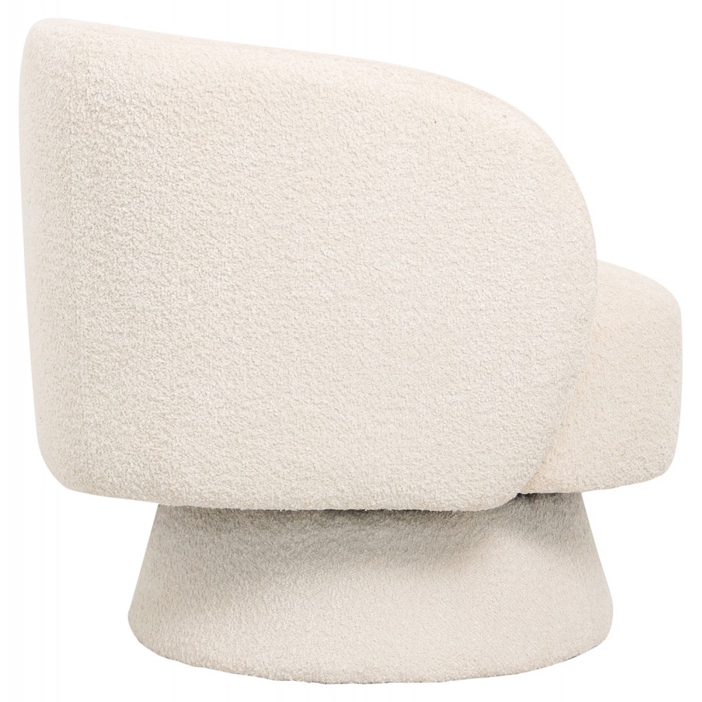Πολυθρόνα "KARLEN" από ύφασμα μπουκλέ σε χρώμα εκρού 78x81x77