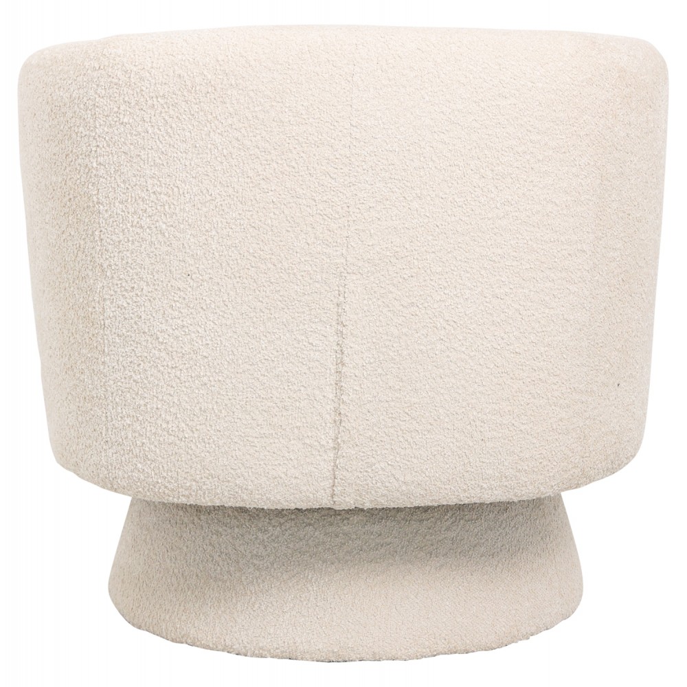 Πολυθρόνα "KARLEN" από ύφασμα μπουκλέ σε χρώμα εκρού 78x81x77