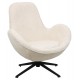 Πολυθρόνα περιστρεφόμενη "BRYNN" από ύφασμα μπουκλέ σε χρώμα εκρού 86x76x87
