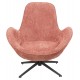 Πολυθρόνα περιστρεφόμενη "BRYNN" από ύφασμα μπουκλέ σε χρώμα ροζ 86x76x87