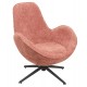 Πολυθρόνα περιστρεφόμενη "BRYNN" από ύφασμα μπουκλέ σε χρώμα ροζ 86x76x87