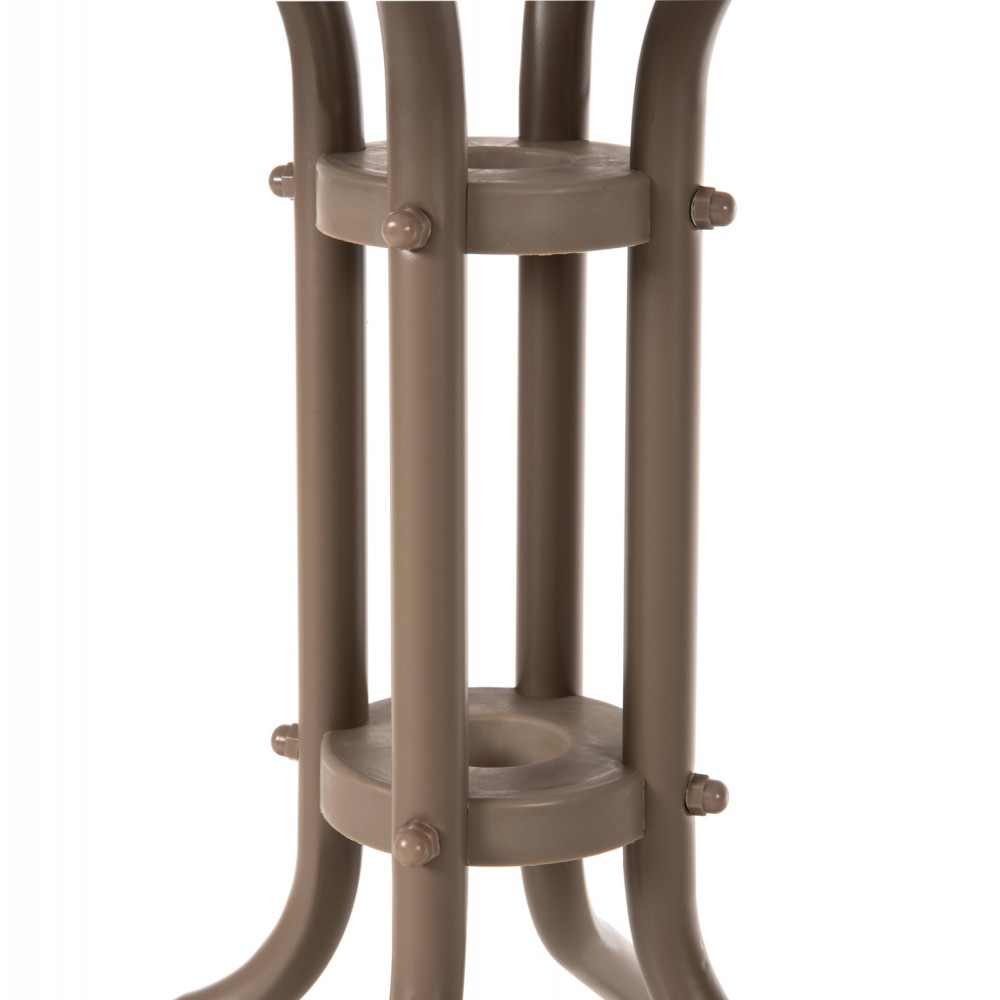 Τραπέζι εξωτερικού χώρου "LIMA" από μέταλλο/γυαλί σε σαμπανί χρώμα Φ60x70