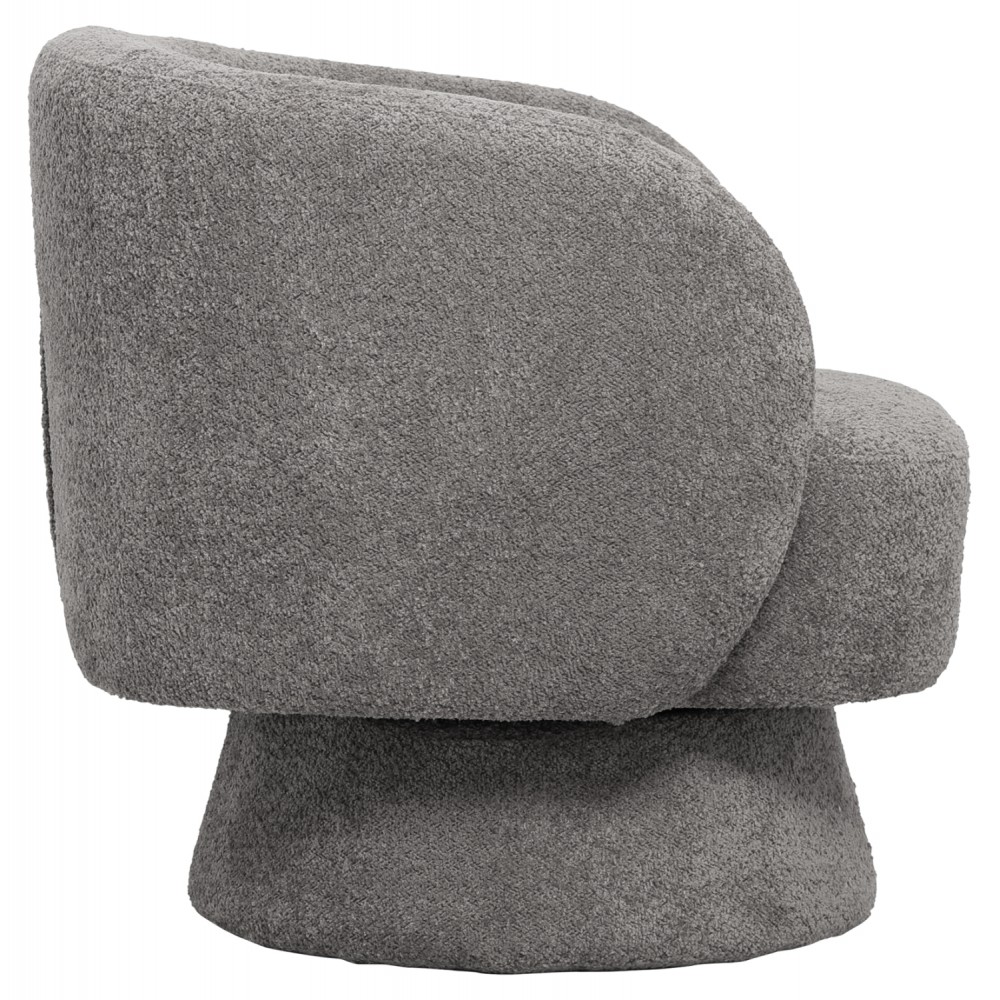 Πολυθρόνα "KARLEN" από ύφασμα μπουκλέ σε χρώμα γκρι 78x81x77
