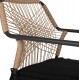 Πολυθρόνα "TROTTER" από αλουμίνιο/wicker σε γκρι/μπεζ χρώμα 56x60x85