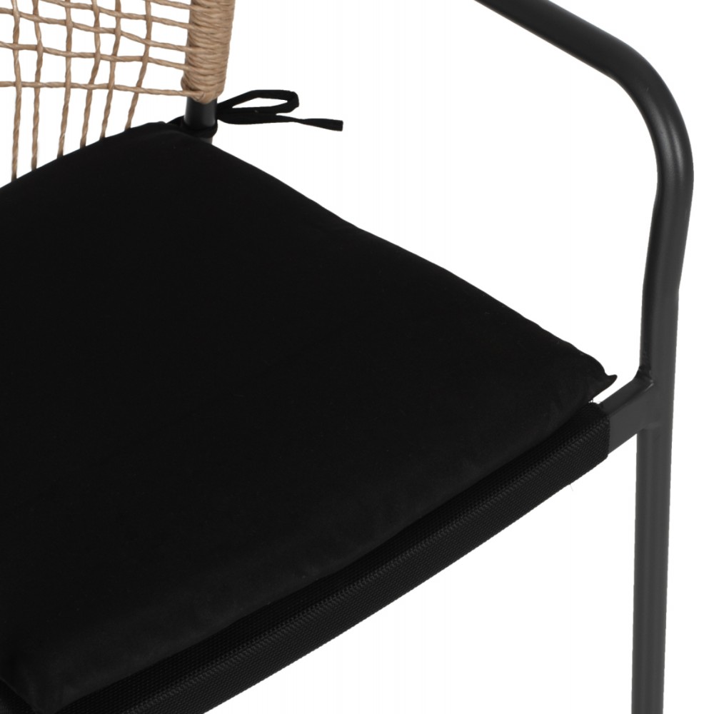 Πολυθρόνα "TROTTER" από αλουμίνιο/wicker σε γκρι/μπεζ χρώμα 56x60x85