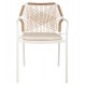 Πολυθρόνα "TROTTER" από αλουμίνιο/wicker σε λευκό/μπεζ χρώμα 56x60x85