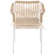 Πολυθρόνα "TROTTER" από αλουμίνιο/wicker σε λευκό/μπεζ χρώμα 56x60x85