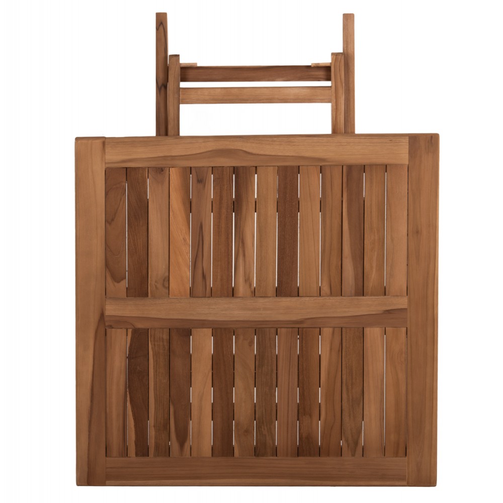 Σετ εξωτερικού χώρου "KENDALL" 3τμχ από ξύλο σε φυσικό χρώμα 80x80x75