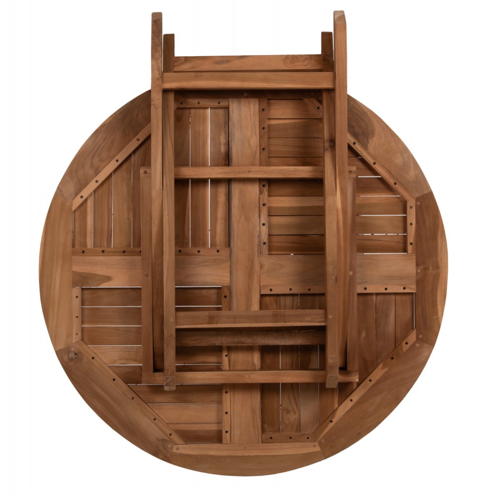 Σετ εξωτερικού χώρου "KENDALL" 5τμχ από ξύλο σε φυσικό χρώμα Φ106x73,5