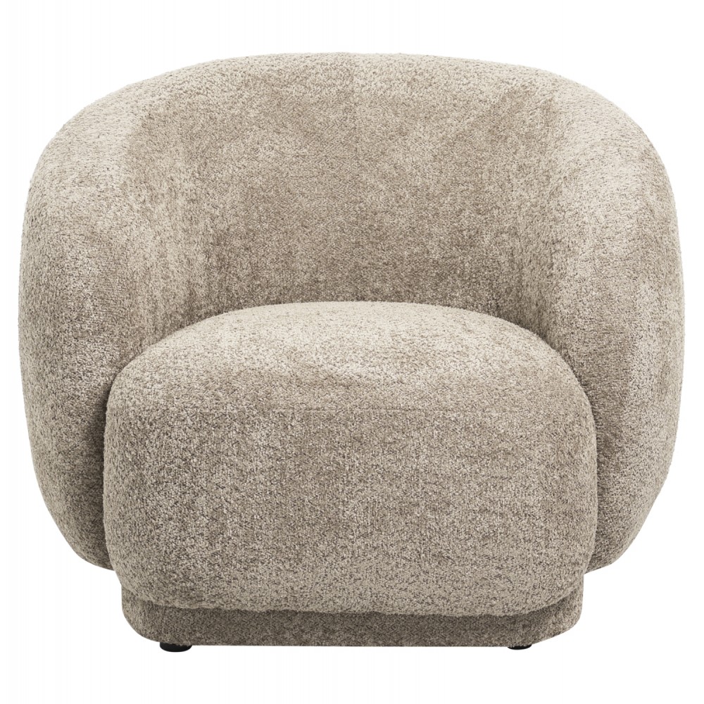 Πολυθρόνα "KARPEN" από ύφασμα μπουκλέ σε χρώμα μπεζ 93x87x78